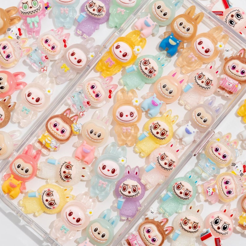 Decoden Resin Charms 50PCS Slime Charms Cabochon Craft Flatback Resin Supplies for DIY, Scrapbooking, , and Phone Case Decoration (Pastel Colors) - Image 1